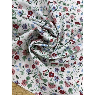 画像7: 生地：綿100％花柄総柄プリント（白地）