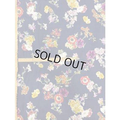 画像1: 生地：綿100％クラシックフラワープリント（紺地）