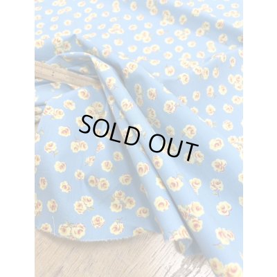 画像5: 生地：綿100％ 花柄プリント（ブルー／黄色）