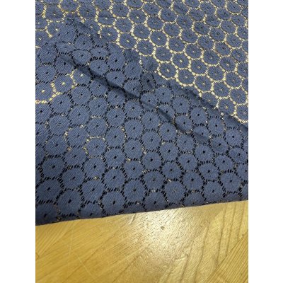 画像3: 生地：綿ナイロン混 サークルドット柄ラッセルレース生地（紺））