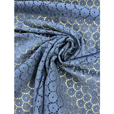 画像5: 生地：綿ナイロン混 サークルドット柄ラッセルレース生地（紺））