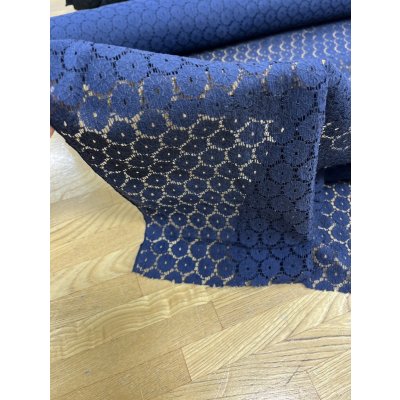 画像6: 生地：綿ナイロン混 サークルドット柄ラッセルレース生地（紺））