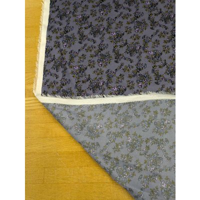 画像3: 生地：小花柄プリントポリエステルボイル生地（ブルーグレー地）