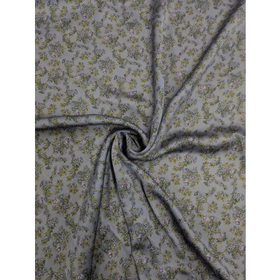 画像6: 生地：小花柄プリントポリエステルボイル生地（ブルーグレー地）