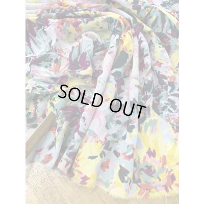 画像5: 生地：手描き風 花柄 ポリエステルプリント 