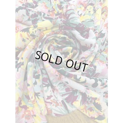 画像6: 生地：手描き風 花柄 ポリエステルプリント 