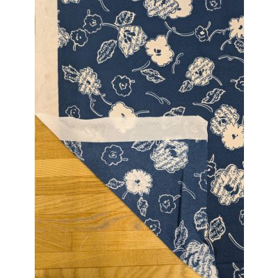 画像3: 生地:英字フラワープリントポリニット (紺地×白)