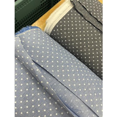 画像9: 生地:綿100%水玉柄ダンガリー生地(水色)