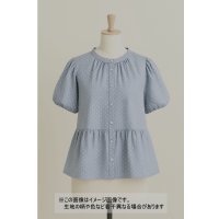 生地：綿100％水玉柄ダンガリー生地（水色）