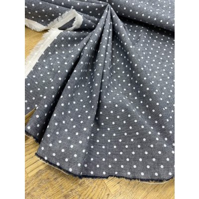 画像6: 生地：綿100％水玉柄ダンガリー生地（グレー）