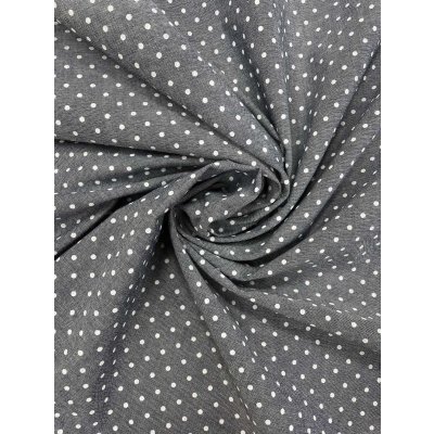 画像7: 生地：綿100％水玉柄ダンガリー生地（グレー）