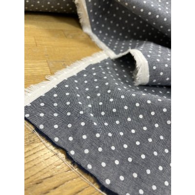 画像9: 生地：綿100％水玉柄ダンガリー生地（グレー）