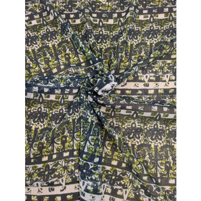 画像4: 生地：楊柳シアー素材 ポリエステル100％ プリント （グリーン）