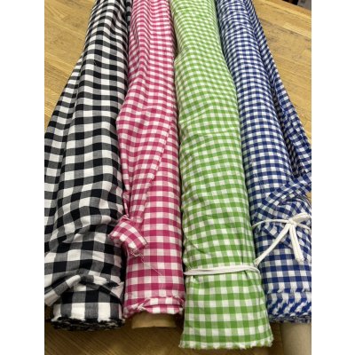 画像8: 生地：綿100％ギンガムチェック柄プリントブロード（白×ピンク）