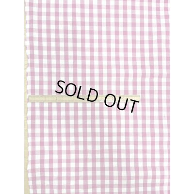 画像1: 生地：綿100％ギンガムチェック柄プリントブロード（白×ピンク）