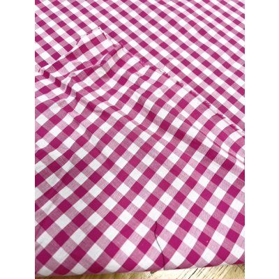 画像3: 生地：綿100％ギンガムチェック柄プリントブロード（白×ピンク）