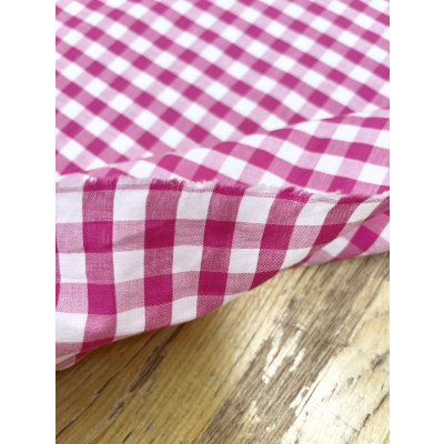 画像4: 生地：綿100％ギンガムチェック柄プリントブロード（白×ピンク）
