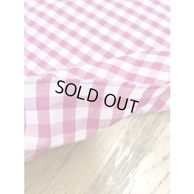 画像4: 生地：綿100％ギンガムチェック柄プリントブロード（白×ピンク）