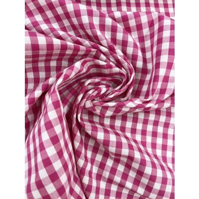 画像6: 生地：綿100％ギンガムチェック柄プリントブロード（白×ピンク）