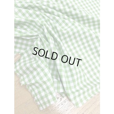 画像5: 生地：綿100％ギンガムチェック柄プリントブロード（白×緑）