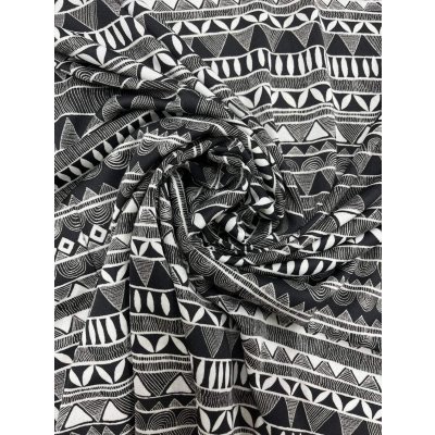 画像6: 生地：ポリ100％幾何学模様ストレッチスムースニット（ブラック／シルバー）