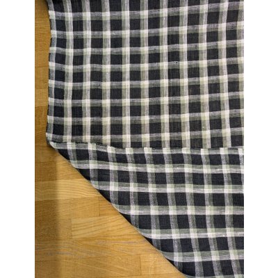 画像4: 生地：麻100％ チェック柄（深緑／白）