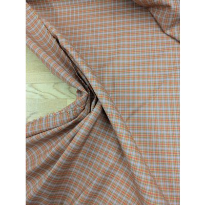 画像4: 生地：マドラス風チェック柄ポリエステル（オレンジ／赤青）