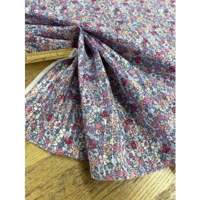 画像5: 生地：綿100％ストライプドビー織小花柄プリント（白／ピンク）