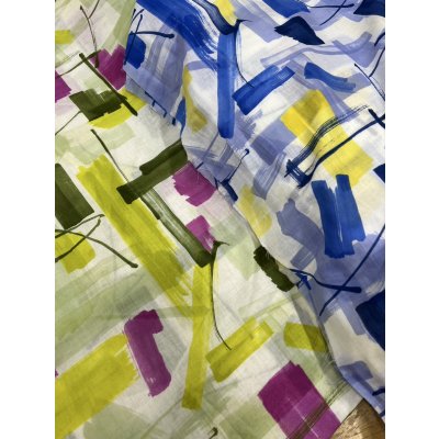 画像9: 生地：綿100％ボイル　小方柄プリント（黄緑）