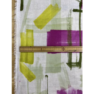 画像3: 生地：綿100％ボイル　小方柄プリント（黄緑）