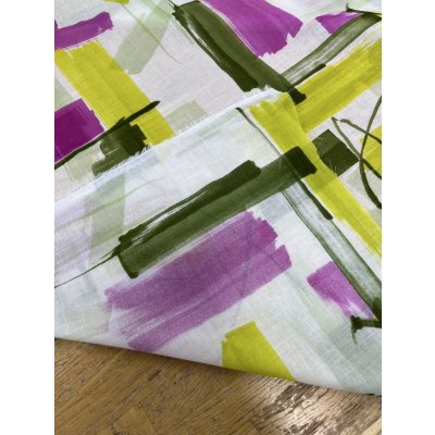 画像4: 生地：綿100％ボイル　小方柄プリント（黄緑）