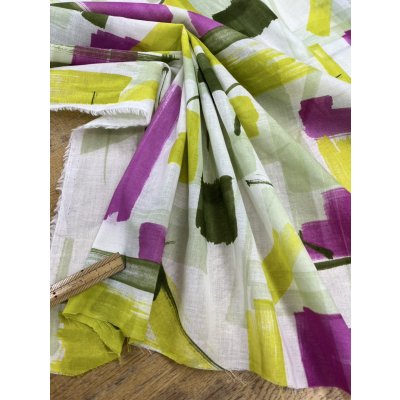 画像6: 生地：綿100％ボイル　小方柄プリント（黄緑）