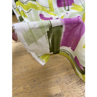 画像8: 生地：綿100％ボイル　小方柄プリント（黄緑）