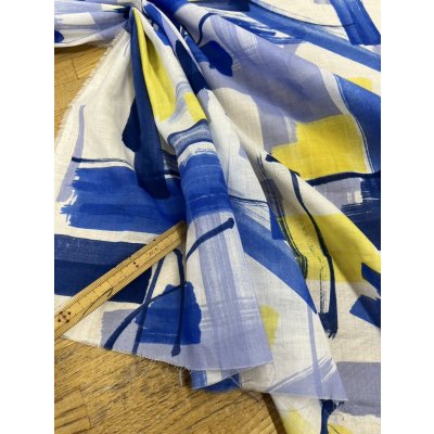 画像6: 生地：綿100％ボイル　小方柄プリント（水色青）