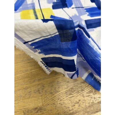 画像8: 生地：綿100％ボイル　小方柄プリント（水色青）