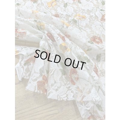 画像5: 生地：ポリエステル100％ レース花柄プリント（ベージュ地）