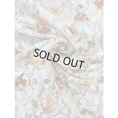 画像6: 生地：ポリエステル100％ レース花柄プリント（ベージュ地）