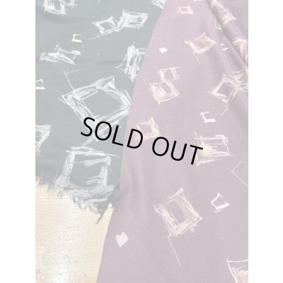 画像7: 生地：ポリエステル100％ スクエア柄手書き風プリントニット（エンジ）