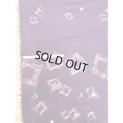 画像1: 生地：ポリエステル100％ スクエア柄手書き風プリントニット（エンジ）