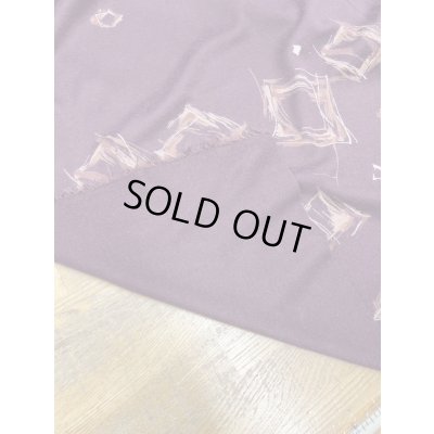 画像3: 生地：ポリエステル100％ スクエア柄手書き風プリントニット（エンジ）