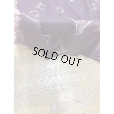 画像6: 生地：ポリエステル100％ スクエア柄手書き風プリントニット（エンジ）