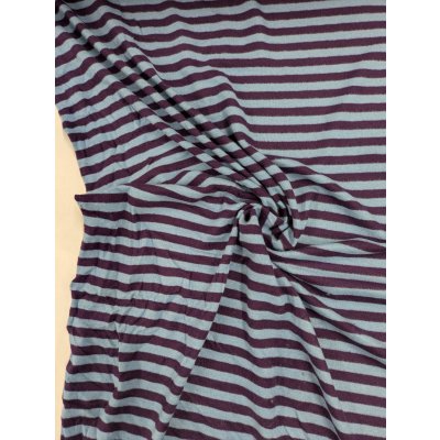 画像4: 生地：ポリエステル 微起毛細ボーダープリント（ブルー×パープル）