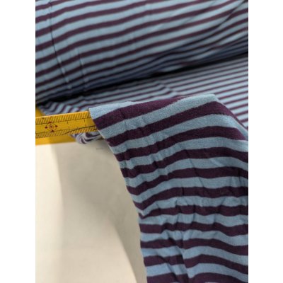 画像6: 生地：ポリエステル 微起毛細ボーダープリント（ブルー×パープル）