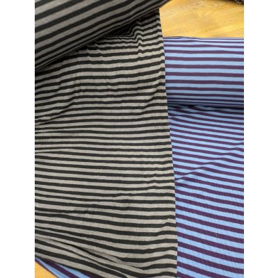 画像7: 生地：ポリエステル 微起毛細ボーダープリント（グレー×ブラック）