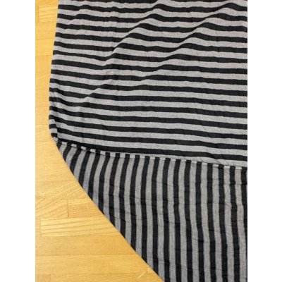 画像5: 生地：ポリエステル 微起毛細ボーダープリント（グレー×ブラック）