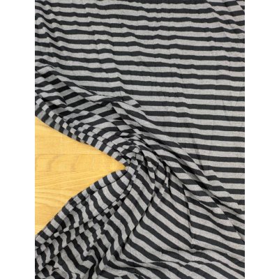 画像4: 生地：ポリエステル 微起毛細ボーダープリント（グレー×ブラック）