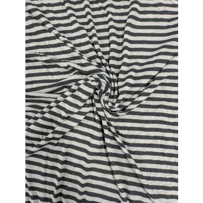 画像6: 生地：ポリエステル 微起毛細ボーダープリント（グレー×ブラック）