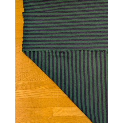 画像3: 生地：綿100％ 細ボーダープリント（グリーン×ネイビー）