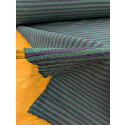 画像4: 生地：綿100％ 細ボーダープリント（グリーン×ネイビー）