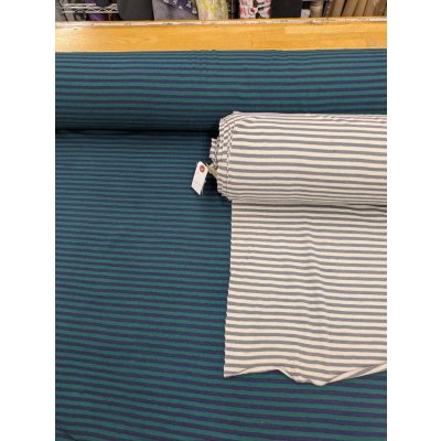 画像7: 生地：綿100％ 細ボーダープリント（オフ×グレー）